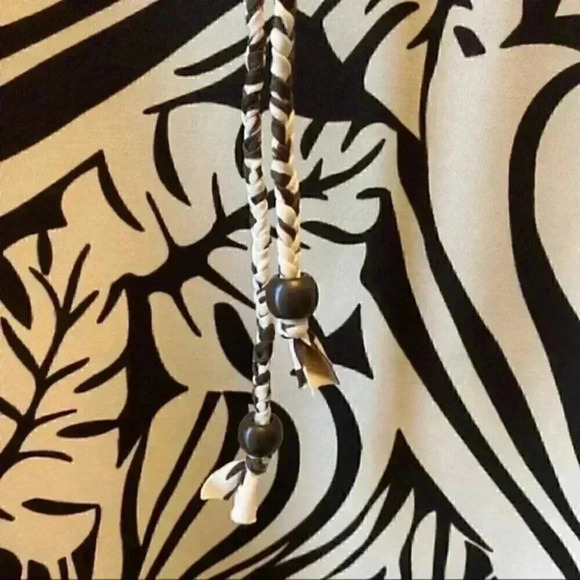 Dynamite A-Line Skirt Cream & Brown Palm Print Flowy Size 2 - Picture 8 of 15